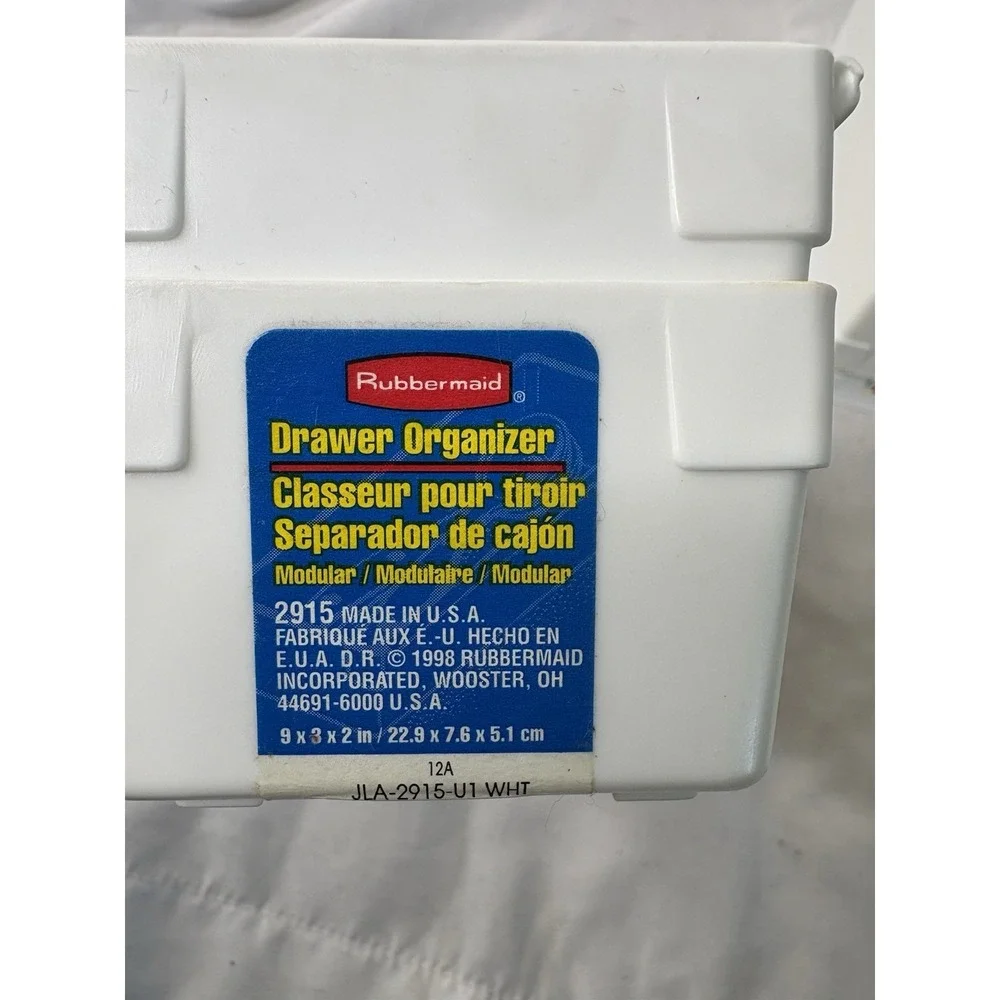 Vtg Rubbermaid Drawer Organizers Lot Of 11 White Interlocking 2910 2915 2916